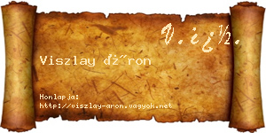 Viszlay Áron névjegykártya