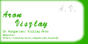 aron viszlay business card